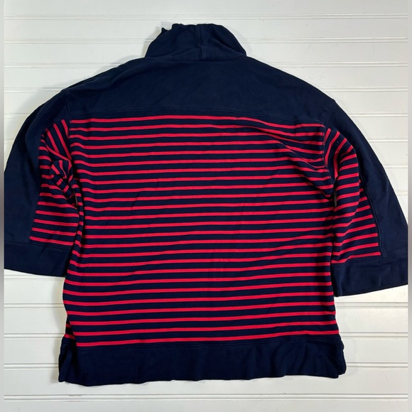 Lauren Ralph Lauren Turtleneck Sweater 3/4 Sleeve Red Navy Stripe Womens Size L - Picture 8 of 14